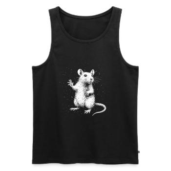 Rat coquin avec du style - Débardeur bio Premium Homme - noir - Devant - Michal (187cm)