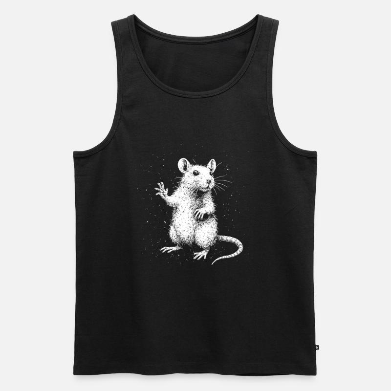 Freche Ratte mit Stil - Männer Premium Bio Tank Top - Schwarz