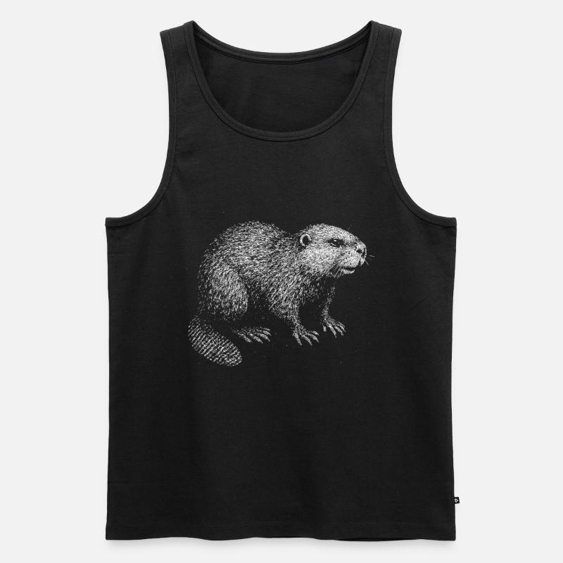 Ein Biber - Männer Premium Bio Tank Top - Schwarz