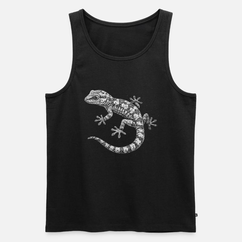 Ein Gecko - Männer Premium Bio Tank Top - Schwarz