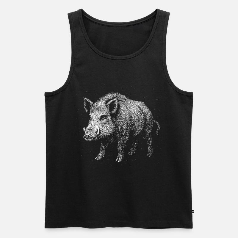 Wild boar - Men's Premium Organic Tank Top - black