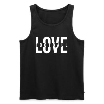 LOVE FOOTBALL USA Football américain - Débardeur bio Premium Homme - noir - Devant - AI Model Male 178 light (178cm)