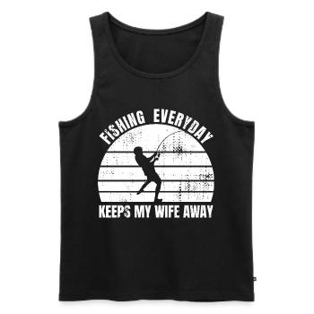 Angler Joke - Men's Premium Organic Tank Top - black - Front - AI Model Male 178 light (178cm)