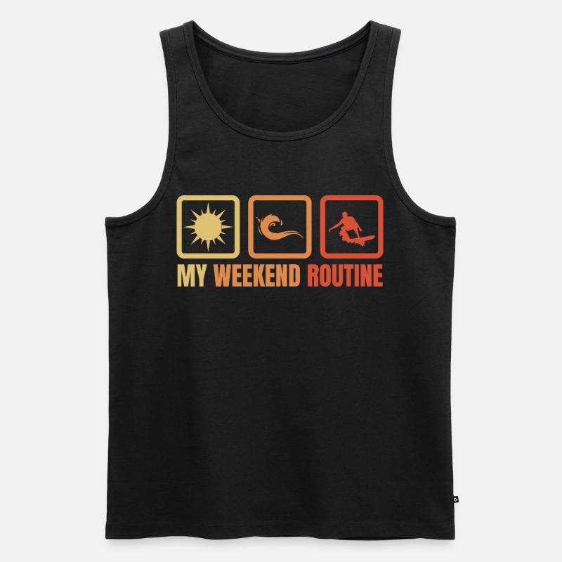 Routine du week-end de surf - Débardeur bio Premium Homme - noir