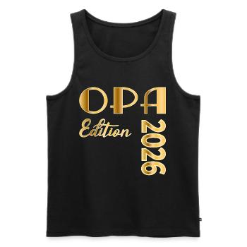 Schriftzug OPA 2026 - Männer Premium Bio Tank Top - Schwarz - Vorne - AI Model Male 178 light (178cm)