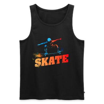 SKATE - Urban-Retro-Design - Männer Premium Bio Tank Top - Schwarz - Vorne - Michal (187cm)