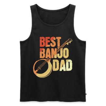 Père joueur de banjo - Débardeur bio Premium Homme - noir - Devant - Michal (187cm)