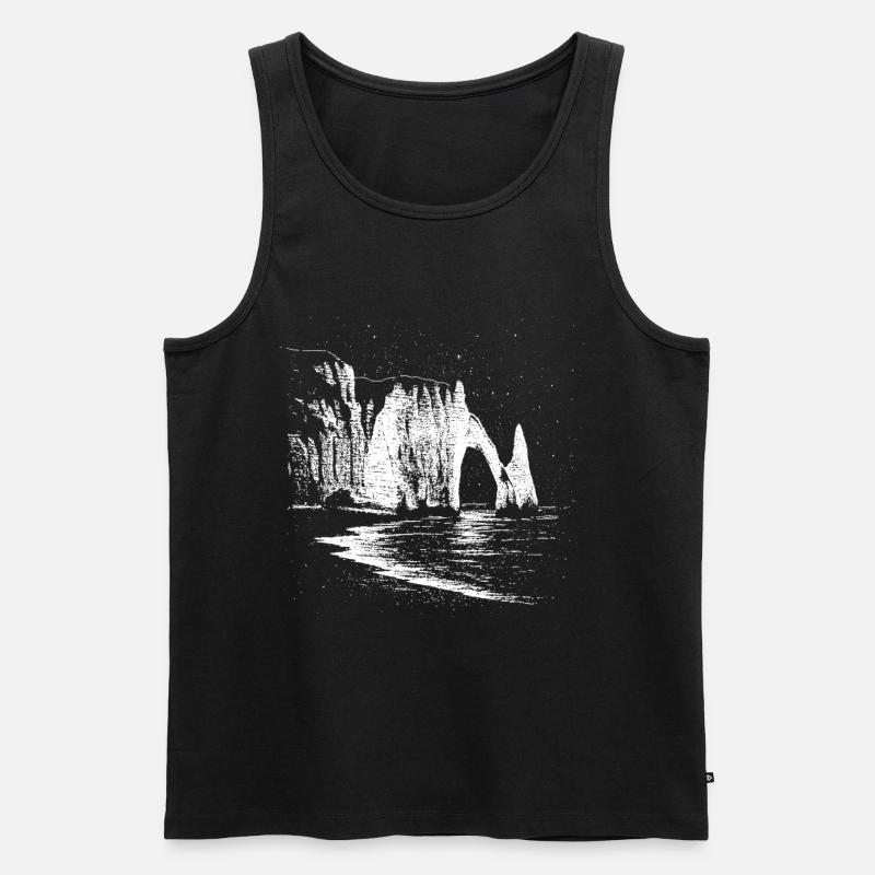 Sternennacht über Étretat - Männer Premium Bio Tank Top - Schwarz