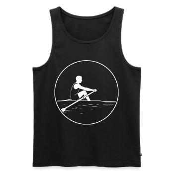 Kraft der Stille - Männer Premium Bio Tank Top - Schwarz - Vorne - Michal (187cm)