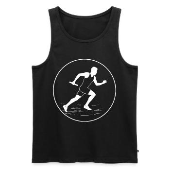Passation de témoin dans un sprint - Débardeur bio Premium Homme - noir - Devant - Michal (187cm)