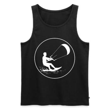 Wind im Griff - Männer Premium Bio Tank Top - Schwarz - Vorne - AI Model Male 178 light (178cm)