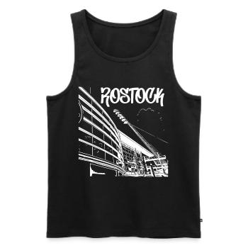 Rostock Skyline Stadionblick - Männer Premium Bio Tank Top - Schwarz - Vorne - AI Model Male 178 light (178cm)