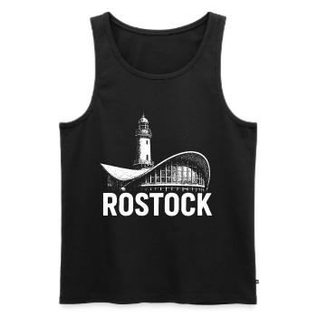 Rostock Moments - Men's Premium Organic Tank Top - black - Front - AI Model Male 178 light (178cm)