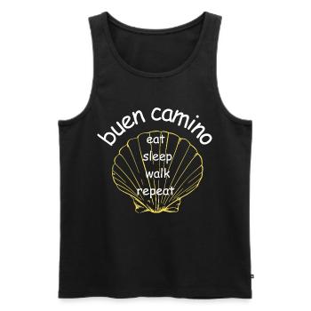 BuenCamino Muschel Motiv - Männer Premium Bio Tank Top - Schwarz - Vorne - Michal (187cm)