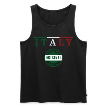 Fierté italienne, drapeau de l’Italie - Débardeur bio Premium Homme - noir - Devant - AI Model Male 178 light (178cm)