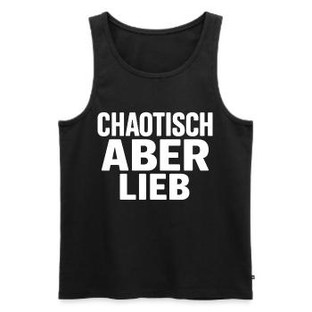 Le cœur dans le chaos - Débardeur bio Premium Homme - noir - Devant - Michal (187cm)