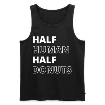 Lustiges Essen Donuts Zitat - Männer Premium Bio Tank Top - Schwarz - Vorne - AI Model Male 178 light (178cm)