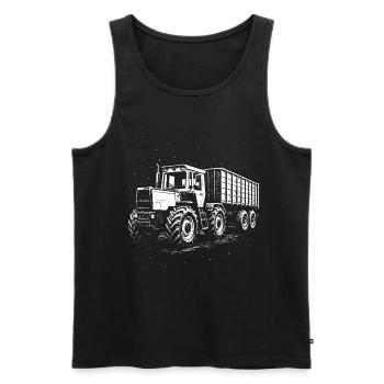 Powerhouse at night - Men's Premium Organic Tank Top - black - Front - Michal (187cm)