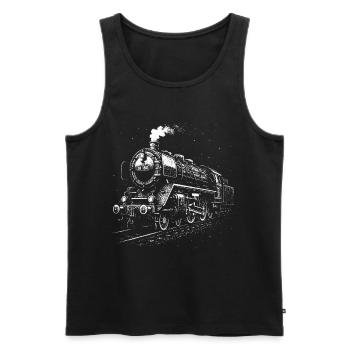 Stahlriese bei Nacht - Männer Premium Bio Tank Top - Schwarz - Vorne - AI Model Male 178 light (178cm)