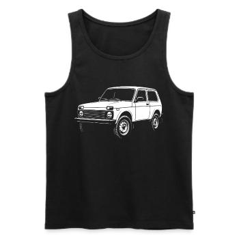 Geländelegende - Männer Premium Bio Tank Top - Schwarz - Vorne - AI Model Male 178 light (178cm)