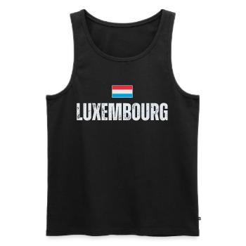 Flag of Luxembourg, Luxembourg pride - Men's Premium Organic Tank Top - black - Front - AI Model Male 178 light (178cm)