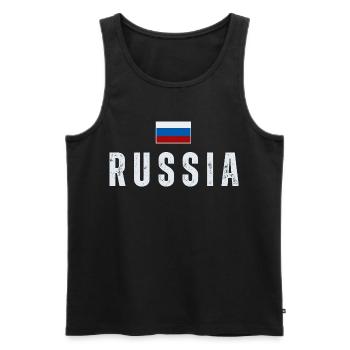Drapeau russe, fierté russe - Débardeur bio Premium Homme - noir - Devant - AI Model Male 178 light (178cm)