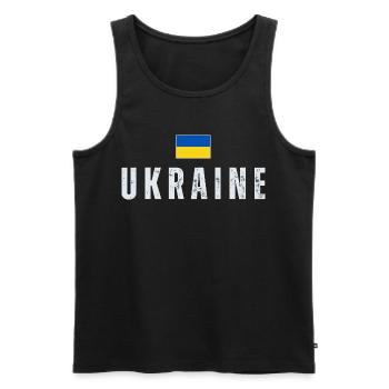 Ukrainische Flagge, Ukrainischer Stolz - Männer Premium Bio Tank Top - Schwarz - Vorne - AI Model Male 178 light (178cm)