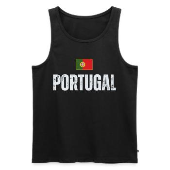 Drapeau portugais, fierté portugaise - Débardeur bio Premium Homme - noir - Devant - Michal (187cm)