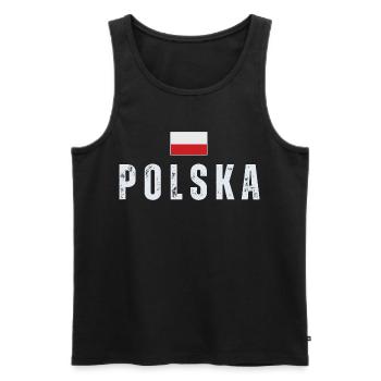 Polish flag, Polish pride - Men's Premium Organic Tank Top - black - Front - Michal (187cm)