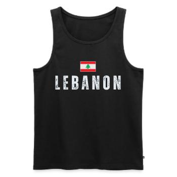 Stolzer Libanese, Flagge des Libanon - Männer Premium Bio Tank Top - Schwarz - Vorne - AI Model Male 178 light (178cm)
