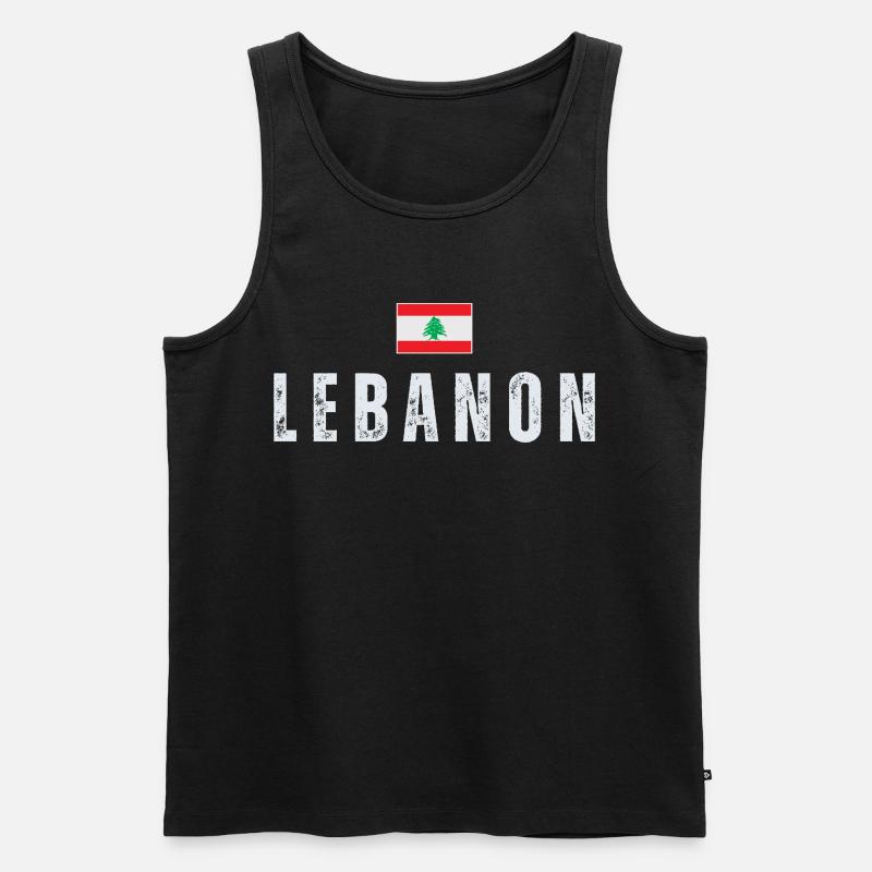 Fier drapeau libanais du Liban - Débardeur bio Premium Homme - noir