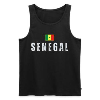 Senegalese flag, proud Senegalese - Men's Premium Organic Tank Top - black - Front - Michal (187cm)