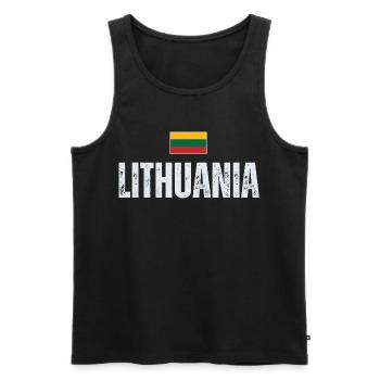 Fierté lituanienne, drapeau de la Lituanie - Débardeur bio Premium Homme - noir - Devant - AI Model Male 178 light (178cm)