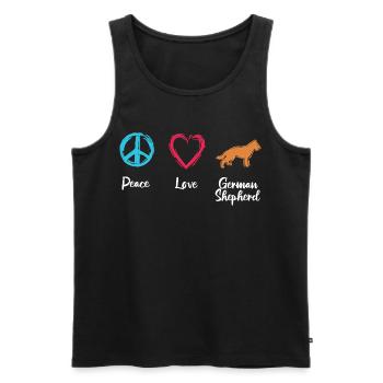 Peace Love Shepherd Dog - Men's Premium Organic Tank Top - black - Front - Michal (187cm)