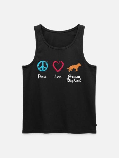 Peace Love Shepherd Dog - Men's Premium Organic Tank Top - black