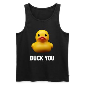 Duck ou - Männer Premium Bio Tank Top - Schwarz - Vorne - AI Model Male 178 light (178cm)
