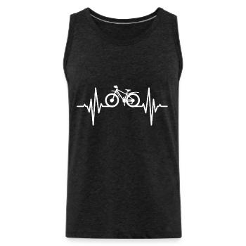 Mountain Biking Heart Line - Men's Premium Organic Tank Top - charcoal grey - Front - Alexander (188cm)