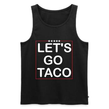Lets goTaco - Men's Premium Organic Tank Top - black - Front - AI Model Male 178 light (178cm)