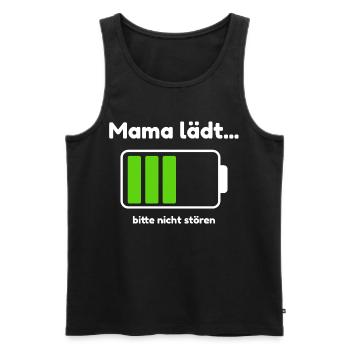 Mama lädt... bitte nicht stören – Humor für Mamas - Männer Premium Bio Tank Top - Schwarz - Vorne - AI Model Male 178 light (178cm)