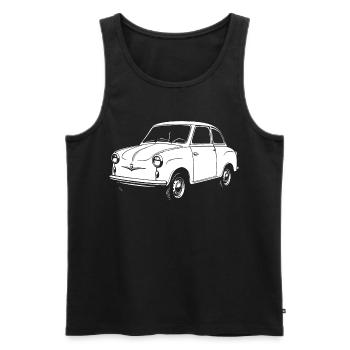 Cult ball on wheels - Men's Premium Organic Tank Top - black - Front - AI Model Male 178 light (178cm)