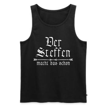 der Steffen macht das schon - Männer Premium Bio Tank Top - Schwarz - Vorne - Michal (187cm)