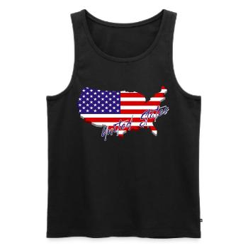Map of the United States, American Pride - Men's Premium Organic Tank Top - black - Front - Michal (187cm)