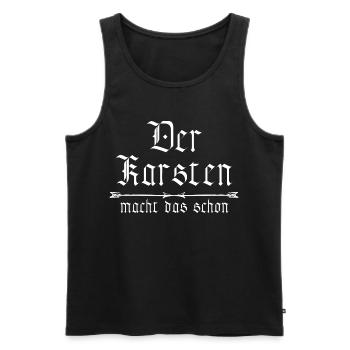 der Karsten macht das schon - Männer Premium Bio Tank Top - Schwarz - Vorne - Michal (187cm)