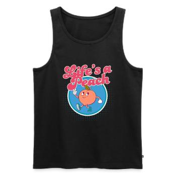 Life's a Peach - Men's Premium Organic Tank Top - black - Front - AI Model Male 178 light (178cm)