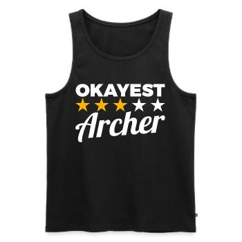 Archer moyen - Débardeur bio Premium Homme - noir - Devant - AI Model Male 178 light (178cm)