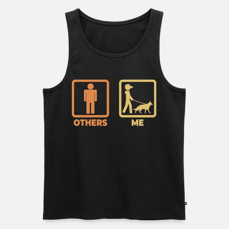 Schäferhund Strichmännchen - Männer Premium Bio Tank Top - Schwarz