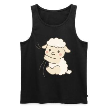 Cuddle Lamb Love - Männer Premium Bio Tank Top - Schwarz - Vorne - AI Model Male 178 light (178cm)