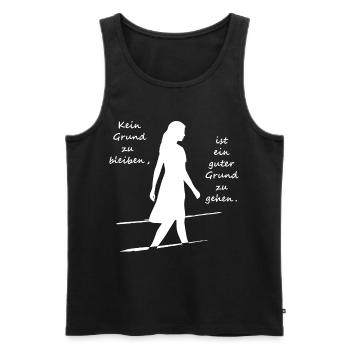 kein grund zu bleiben - Männer Premium Bio Tank Top - Schwarz - Vorne - Michal (187cm)