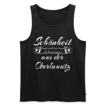 Beauty comes from Upper Lusatia - home - Men's Premium Organic Tank Top - black - Front - Michal (187cm)
