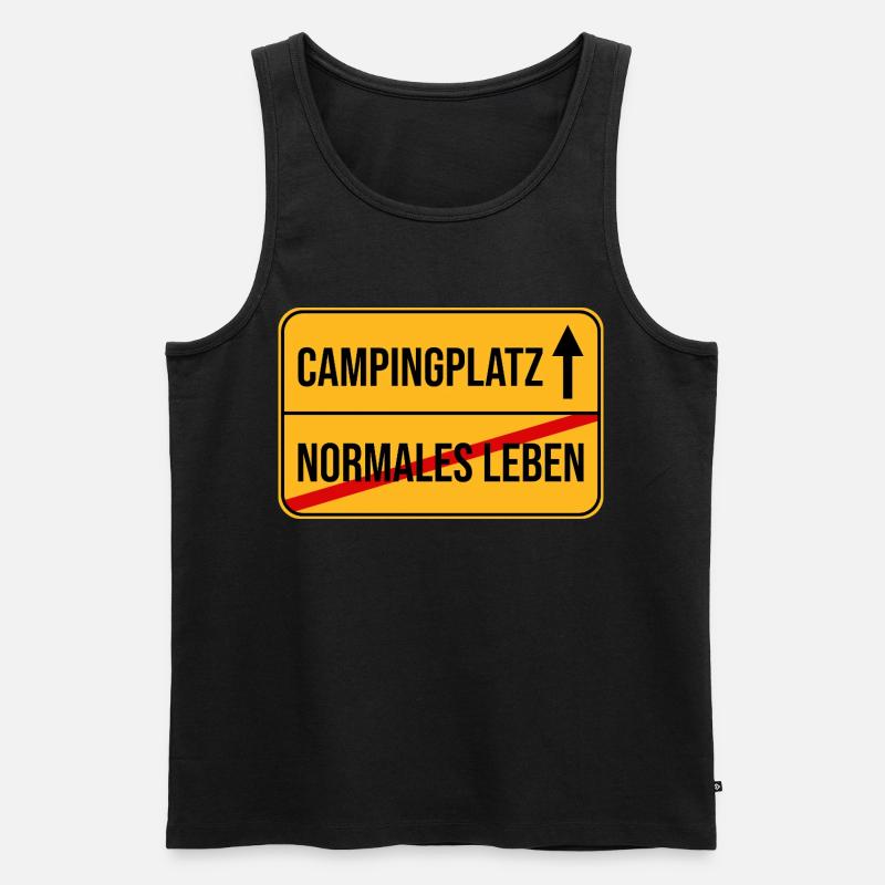 Campingplatz Warnhinweis Design - Männer Premium Bio Tank Top - Schwarz